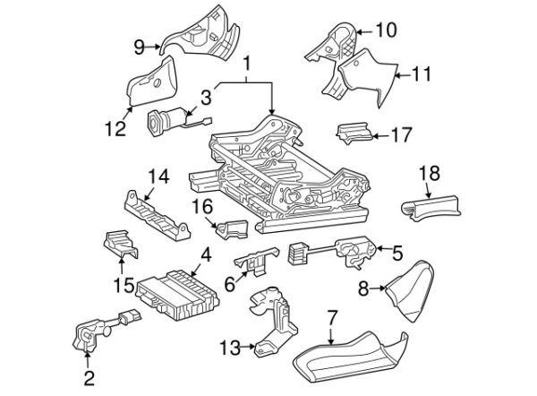 A20991823308J12 - Mercedes-Benz CLK-Class C209/A209 Left Upper Outer Seat Rail Cover