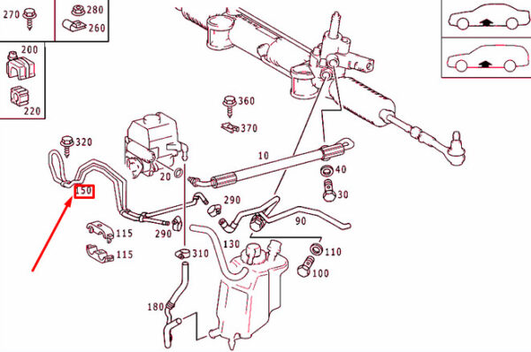 A2104662724 - NEW MERCEDES-BENZ E W210 COOLING PIPE LINE A2104662724 ORIGINAL