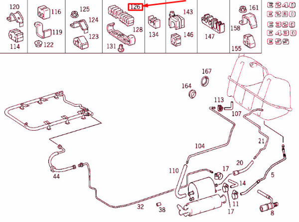 A2104760184 - NEW MERCEDES-BENZ E W210 FUEL LINE DAMPING BELT A2104760184