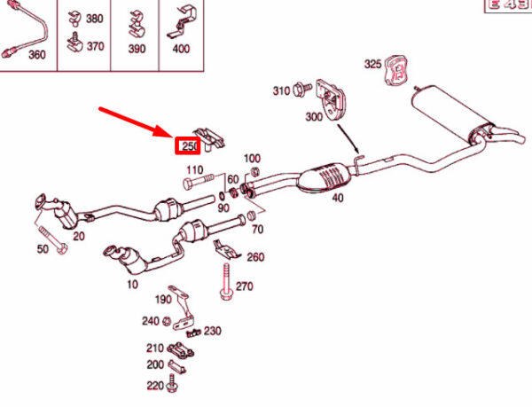 A2104927141 - NEW MERCEDES-BENZ E W210 EXHAUST SYSTEM BRACKET A2104927141 ORIGINAL