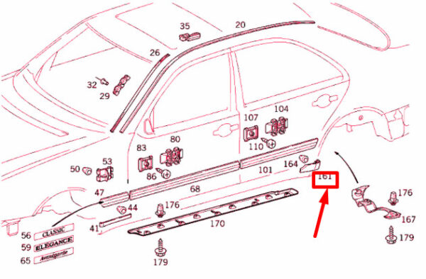 A2106902862 - NEW MERCEDES-BENZ E W210 REAR RIGHT FENDER FRONT LEDGE A2106902862 ORIGINAL