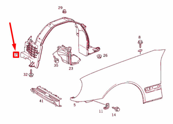 A2106989530 - NEW MERCEDES-BENZ E W210 FRONT LEFT WHEEL HOUSING LINER A2106989530 ORIGINAL