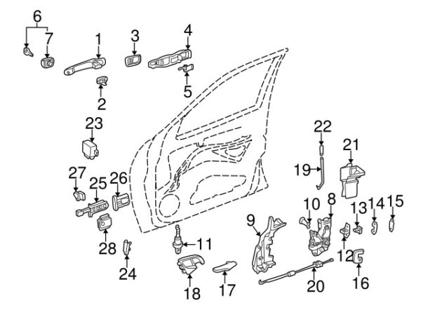 A210760010464 - Mercedes-Benz control rod for front interior door lock A210760010464