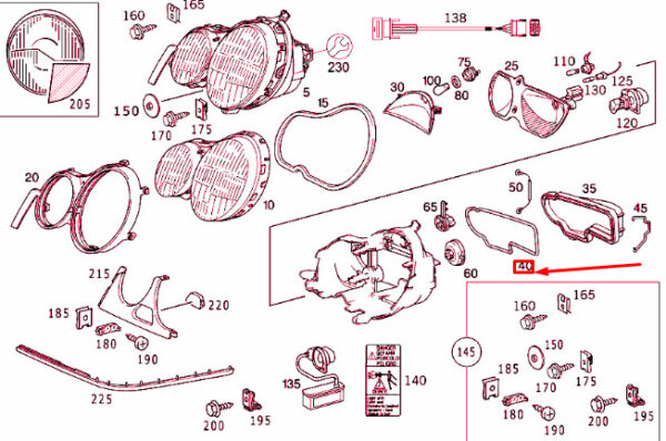 A2108260191 - NEW MB E W210 HEAD LIGHT BULB ACCESS COVER GASKET SEAL A2108260191 OEM