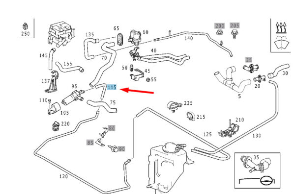 A2108327694 - MERCEDES-BENZ E W210 Heating Water Connection Pants A2108327694 NEW GENUINE