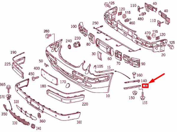A2108854521 - MERCEDES-BENZ E W210 Front Bumper Left Rail A2108854521 NEW GENUINE
