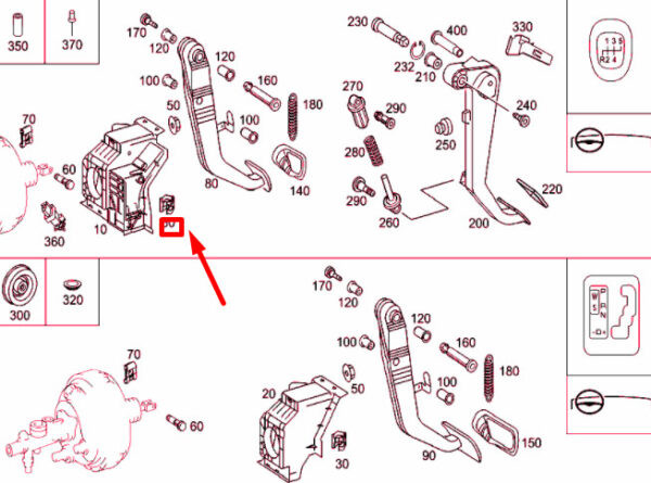 A2109880578 - New MERCEDES-BENZ C W203 Pedal Assembly Clamp A2109880578