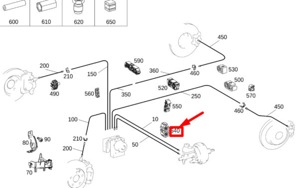 A2114760166 - NEW MB CLA C117 HYDRAULIC LINE ON PARTITION LINE CLASS LHD A2114760166