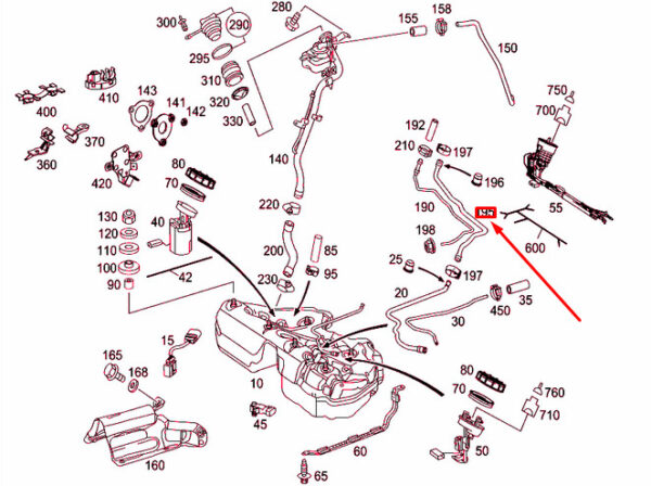 A2114761101 - NEW MERCEDES-BENZ E W211 FUEL TANK VENT LINE A2114761101 ORIGINAL