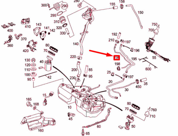 A211476420164 - NEW MERCEDES-BENZ E W211 FUEL SYSTEM LEFT VENT LINE A211476420164 ORIGINAL