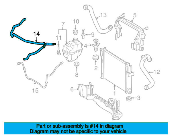A2115011225 - Mercedes-Benz E-Class W211 Engine Coolant Overflow Hose A2115011225