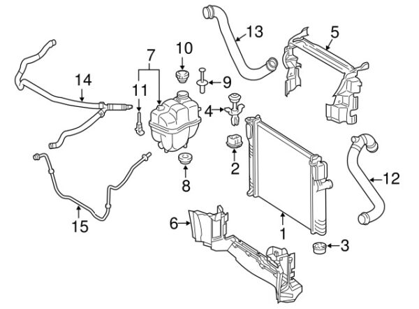 A2115011225 - Mercedes-Benz E-Class W211 Engine Coolant Overflow Hose A2115011225