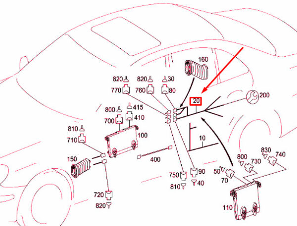 A2115408508 - NEW MERCEDES BENZ E W211 REAR DOOR ELECTRIC HARNESS A2115408508 GENUINE