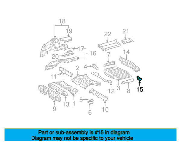 A2116101514 - Mercedes-Benz E-Class W211 gland plate crossbar rear left outside A2116101514