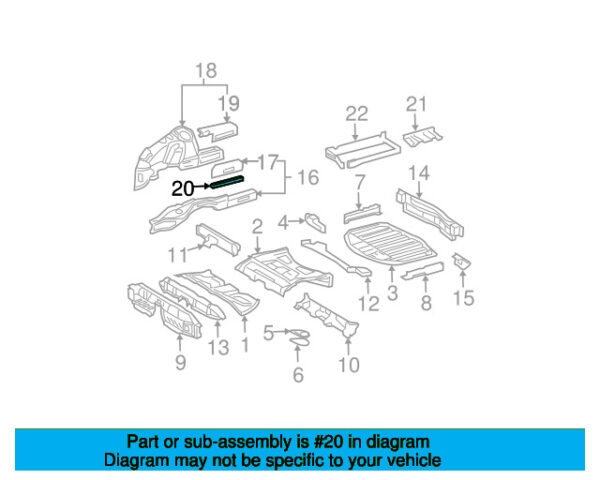 A2116104525 - Mercedes-Benz E-Class W211 frame longitudinal reinforcement rear left