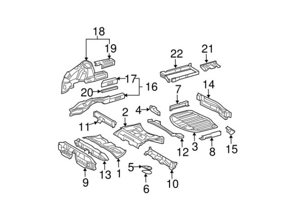 A2116104525 - Mercedes-Benz E-Class W211 frame longitudinal reinforcement rear left