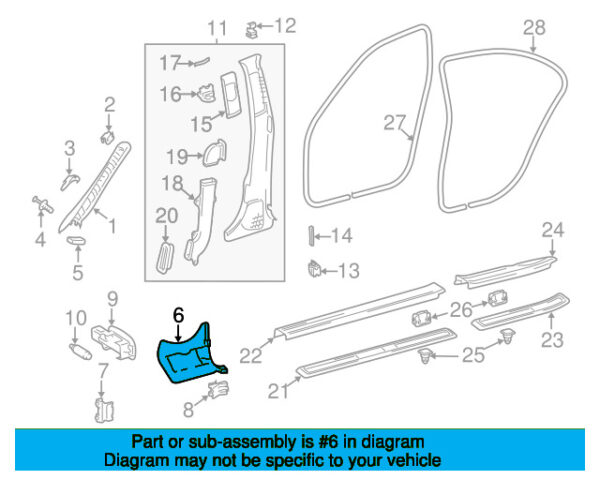 A21168011068L35 - Mercedes-Benz E-Class W211 left treadplate trim A21168011068L35