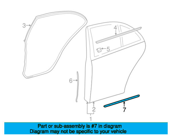 A2117301178 - Mercedes-Benz E-Class W211 rear lower door gasket A2117301178