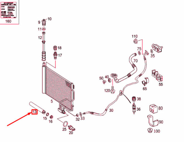 A2118350047 - NEW MERCEDES-BENZ C W203 A/C REFRIGERANT DRIER A2118350047 ORIGINAL