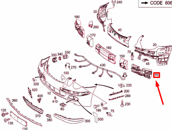 A2118850137 - NEW MERCEDES-BENZ E W211 FRONT BUMPER LEFT IMPACT ABSORBER A2118850137 ORIGINAL