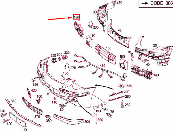 A2118850237 - NEW MERCEDES-BENZ E W211 FRONT BUMPER RIGHT IMPACT ABSORBER A2118850237 ORIGINAL