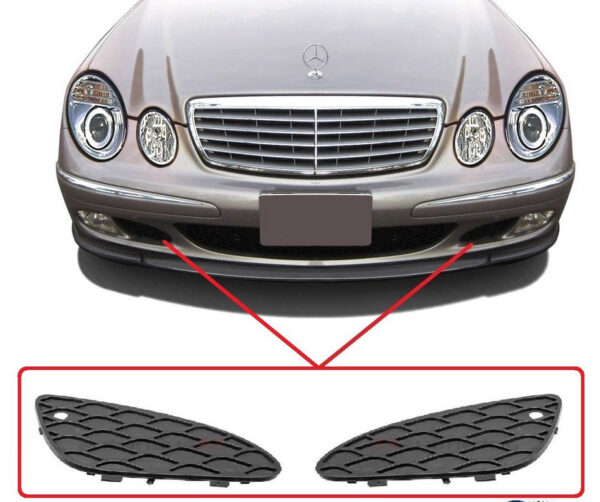 A2118850353 - NEW MB W211 FRONT BUMPER LOWER COVER GRILLS SET A2118850353 A2118850253 OEM