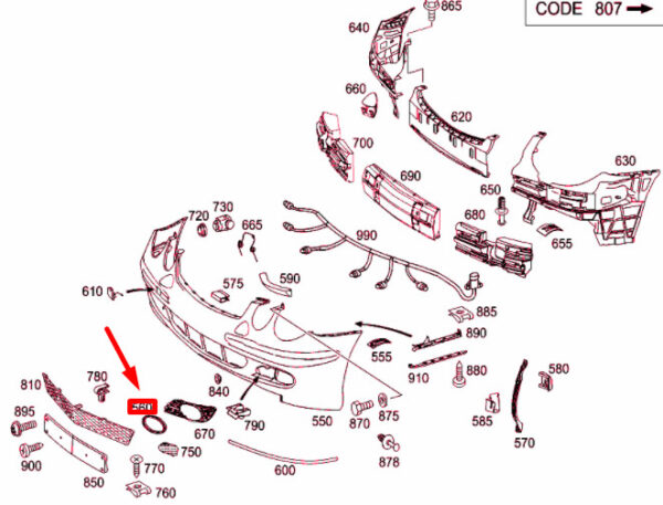 A2118850974 - NEW MB E W211 FRONT BUMPER LEFT GRILLE ORNAMENTAL MOLDING A2118850974 ORIGINAL