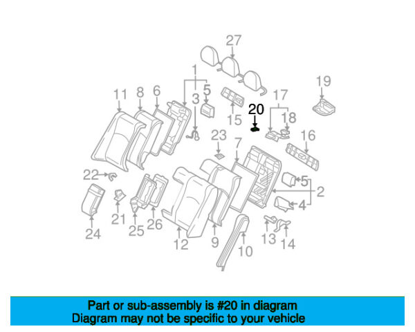 A2119201986 - Mercedes-Benz E-Class W211 Rear Left Seat Latch Cover A2119201986