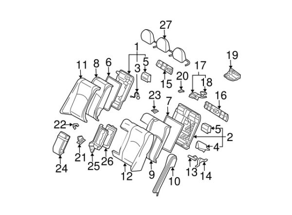 A2119201986 - Mercedes-Benz E-Class W211 Rear Left Seat Latch Cover A2119201986