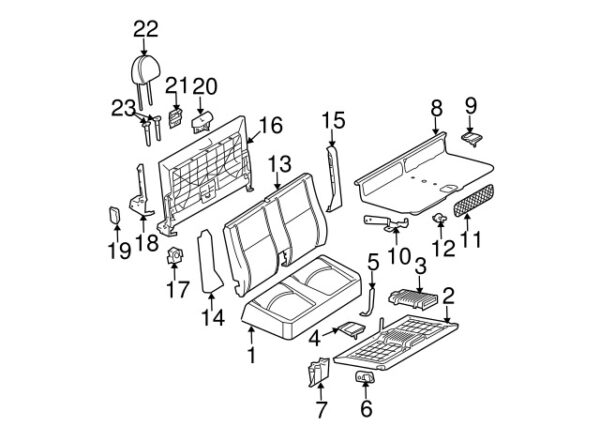 A2119370014 - Mercedes-Benz E-Class W211 Rear Seat Back Frame Bracket A2119370014