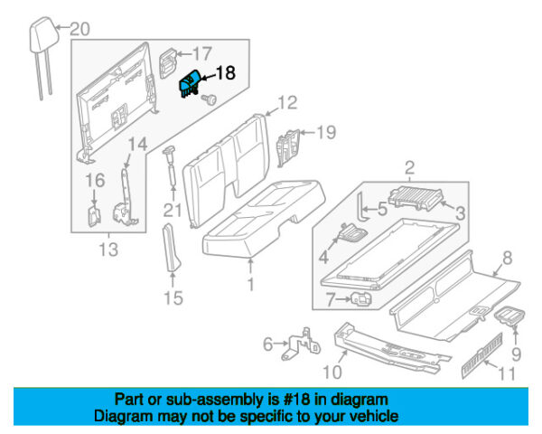 A21193900789051 - Mercedes-Benz E-Class W211 Rear Seat Latch Cover A21193900789051