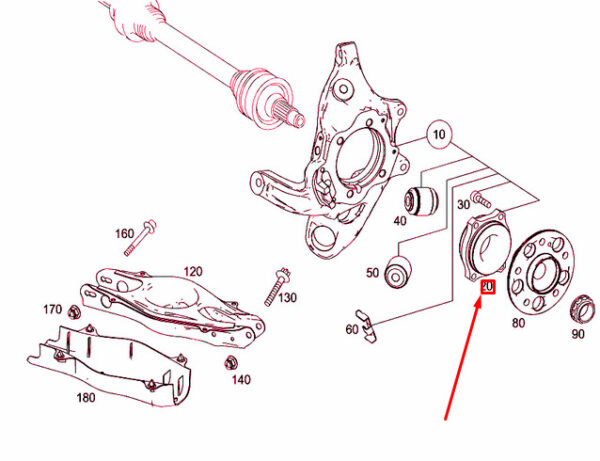 A211981022764 - New MERCEDES-BENZ GLK X204 Rear Angular Contact Bearing A211981022764