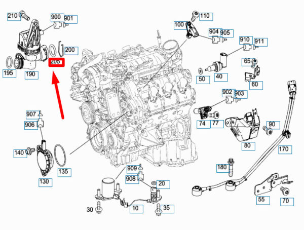 A2119970048 - New MERCEDES-BENZ GLE W166 Heater Core Line O-Ring A2119970048