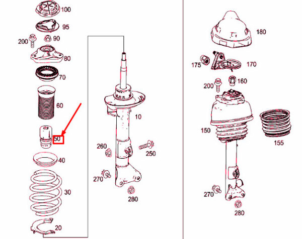 A2123210106 - NEW MERCEDES-BENZ E-CLASS W212 FRONT STRUT ADDITIONAL SPRING A2123210106