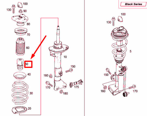 A2123211106 - NEW MERCEDES-BENZ C W204 FRONT STRUT ADDITIONAL SPRING A2123211106 ORIGINAL
