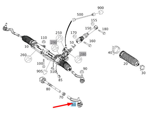 A2124600105 - MERCEDES-BENZ E W212 TIE ROD LEFT OUTER A2124600105 NEW GENUINE