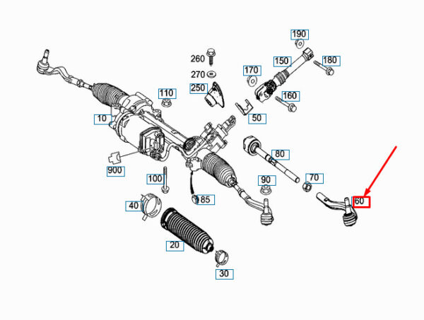 A2124600205 - NEW MERCEDES-BENZ E W212 FRONT RIGHT OUTSIDE TIE ROD A2124600205 ORIGINAL