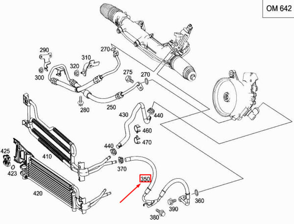 A2124601024 - MERCEDES-BENZ E W212 Steering Low-Pressure Line A2124601024 NEW GENUINE