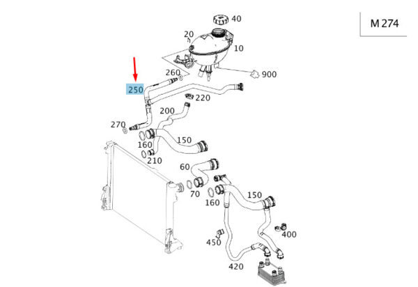 A2125014025 - NEW MERCEDES-BENZ E W212 EXPANSION RESERVOIR BLEED LINE A2125014025