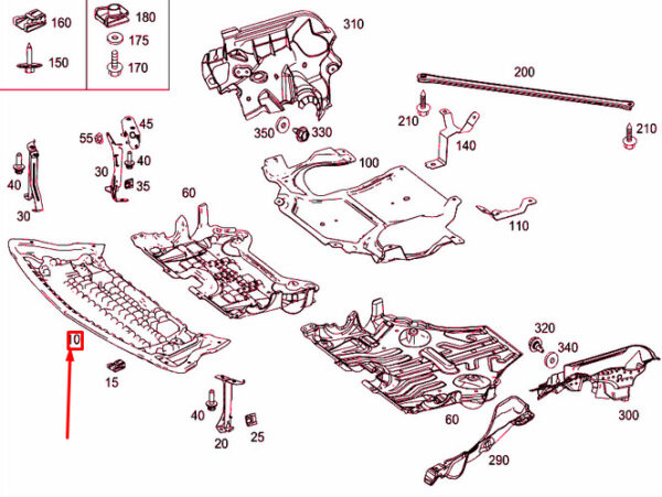 A2125240230 - NEW MB E W212 ENGINE COMPARTMENT FRONT BOTTOM COVER A2125240230 OEM