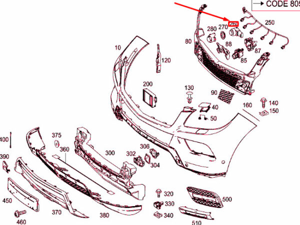 A21254200189775 - NEW MERCEDES-BENZ GLE W166 FRONT BUMPER DISTANCE SENSOR A21254200189775 ORIGINAL
