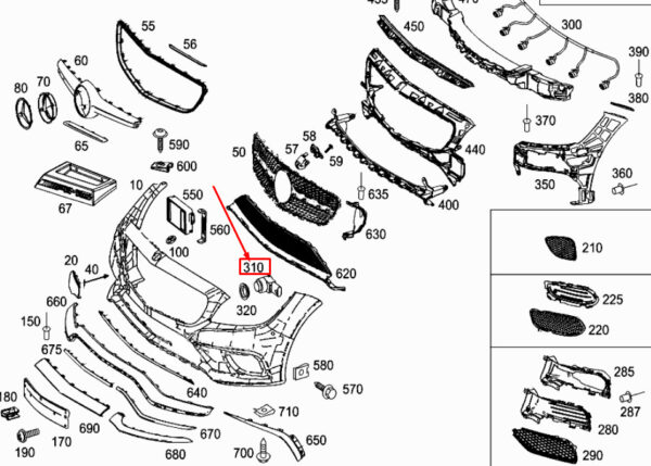 A21254201189040 - NEW MERCEDES-BENZ E W212 FRONT BUMPER PDC SENSOR A21254201189040 ORIGINAL