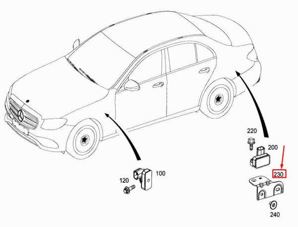 A2125451740 - NEW MERCEDES-BENZ E W213 REAR ACCELEROMETER MOUNT A2125451740