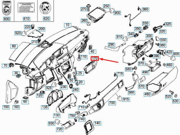 A2126801236 - OEM MB E W212 INSTRUMENT PANEL DISPLAY FRAME COVER LHD A2126801236 GENUINE