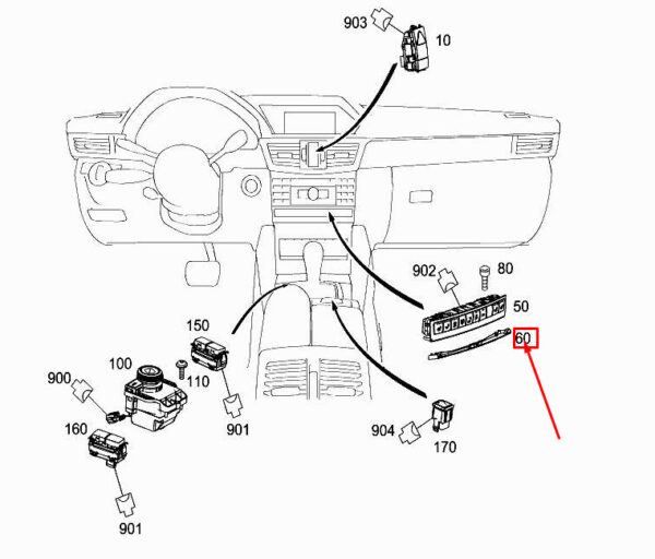 A2126803607 - NEW MERCEDES-BENZ E W212 BOTTOM SWITCH PANEL COVER A2126803607 GENUINE