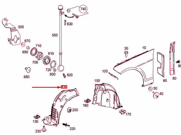 A2126904330 - NEW MERCEDES-BENZ E W212 FRONT LEFT WHEEL HOUSING COVER A2126904330 ORIGINAL