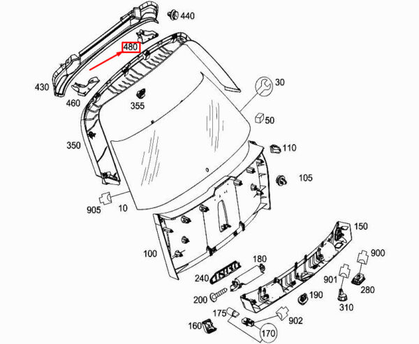 A2126931633 - Mercedes-Benz E W212 hinge cover rear right A2126931633 NEW ORIGINAL