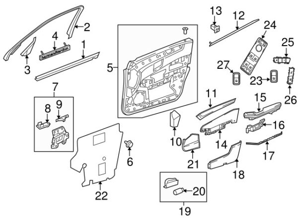 A21272701487E94 - Mercedes-Benz E-Class W212 Front Left Upper Door Trim Panel