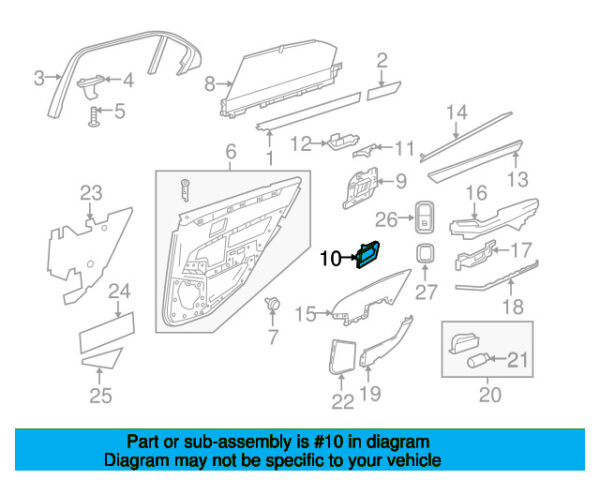 A21273002488N84 - Mercedes-Benz E-Class W212 rear right interior door handle trim