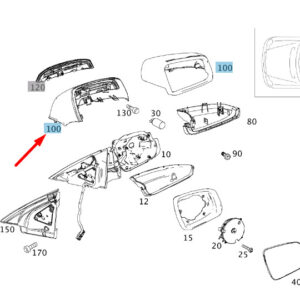A21281060009197 - NEW MERCEDES-BENZ C W204 FRONT RIGHT DOOR MIRROR COVER A21281060009197 ORIGINAL